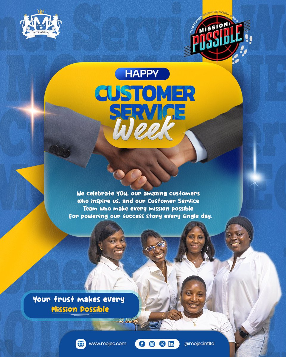 Happy Customers’ Service Week! ⚡

Every success begins with you, our incredible customers who inspire us, and our exceptional Customer Service Team who make every Mission Possible. 🙌

#CSW2025 #MissionPossible