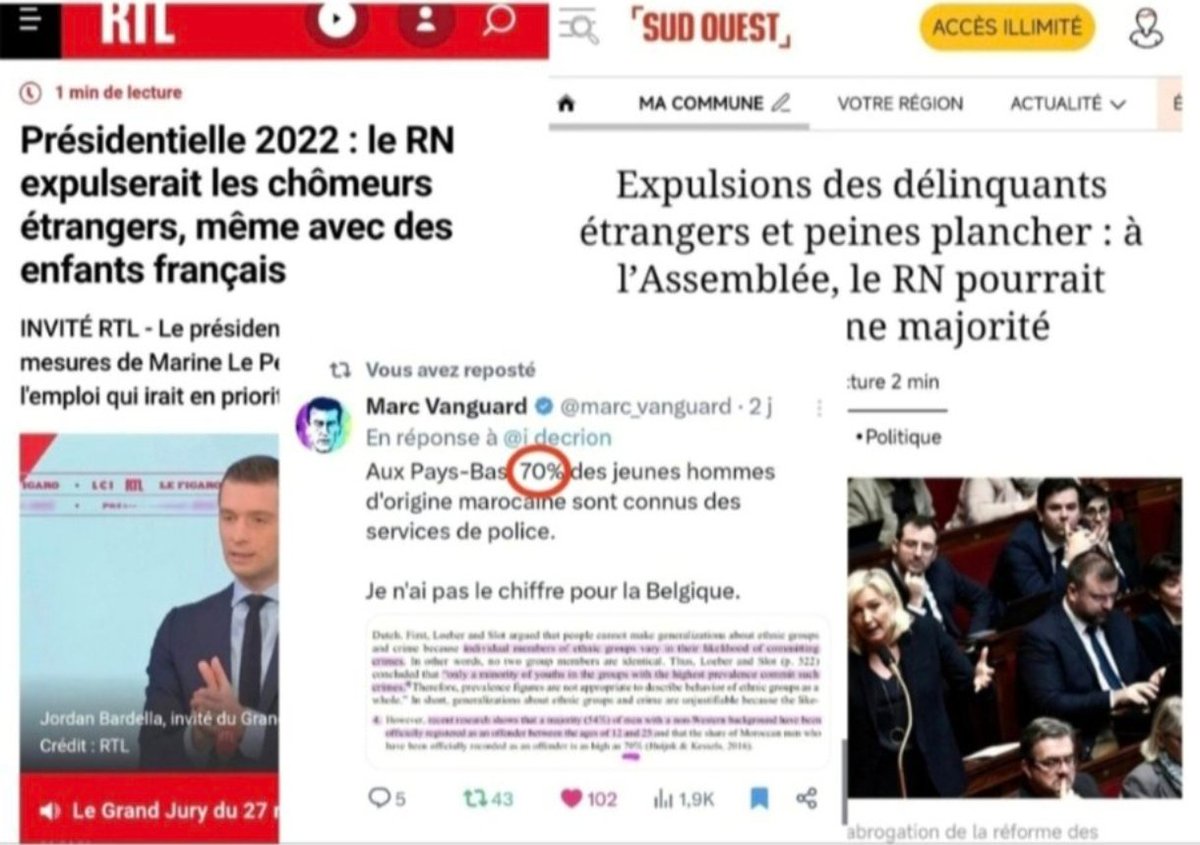i_decrion's tweet photo. Le programme du #RN, c'est le meilleur de la droite et de la gauche. C'est expulser les millions de chômeurs, de délinquants et leurs familles, pour baisser les impôts (droite) et préserver notre modèle social (gauche).
Avant l'immigration massive, la protection sociale ne coûtait pas trop cher