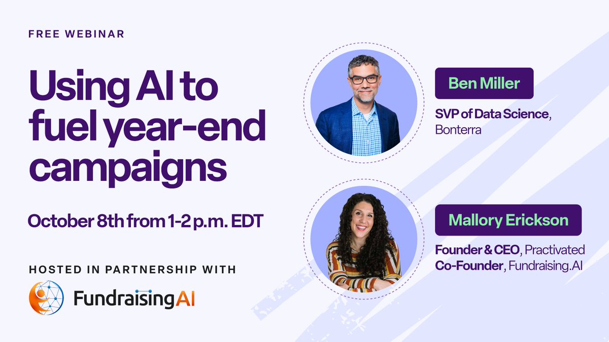 In partnership with Fundraising.ai, we're discussing how nonprofits can credibly use AI  to drive results at year-end.

Register for the free webinar➡️ bit.ly/4pXIkFm