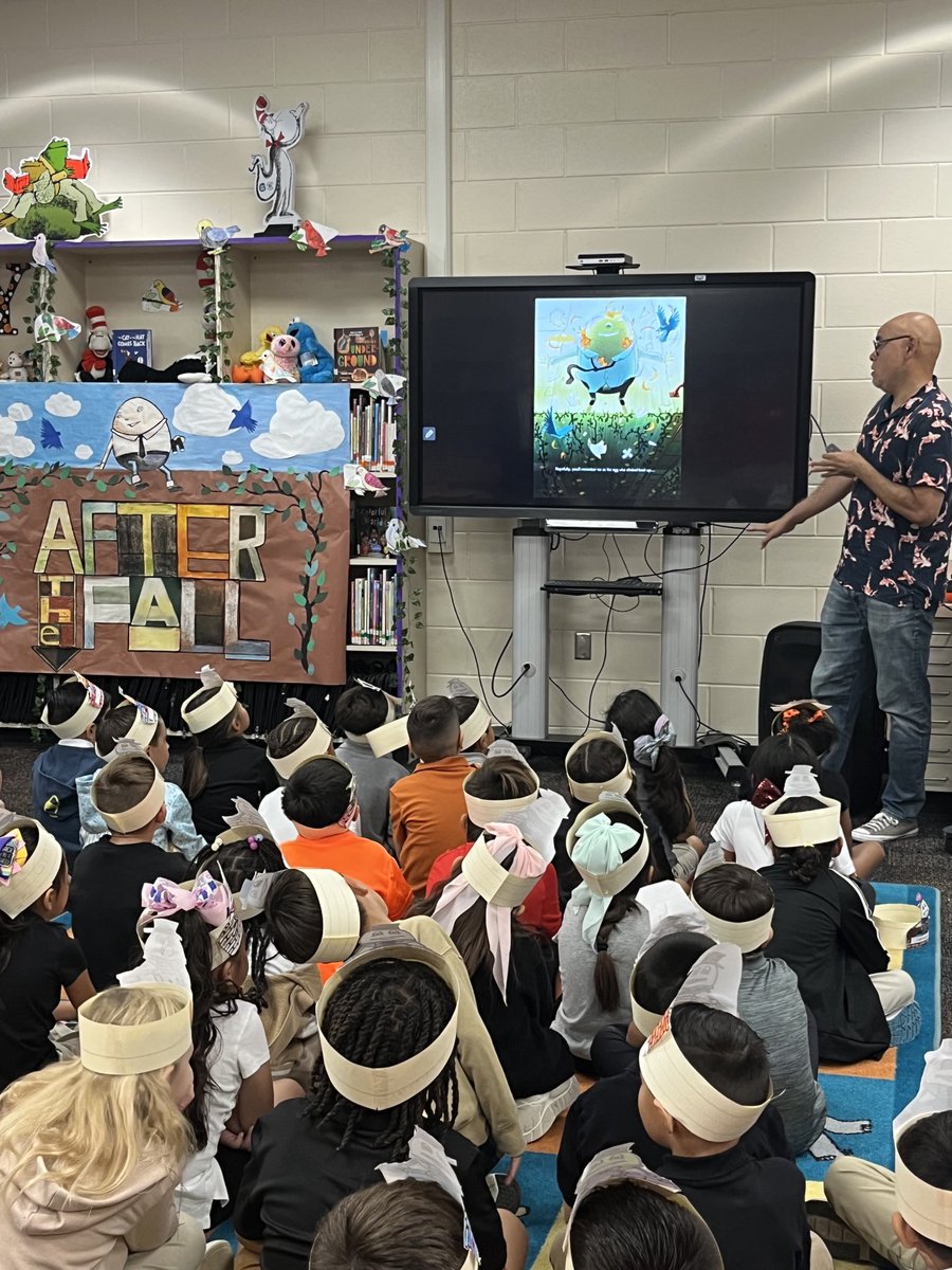 CrobertsMISD24's tweet photo. Author Dan Santat visit Pease today to kick off Project Literacy https://t.co/4VB03aRwO4