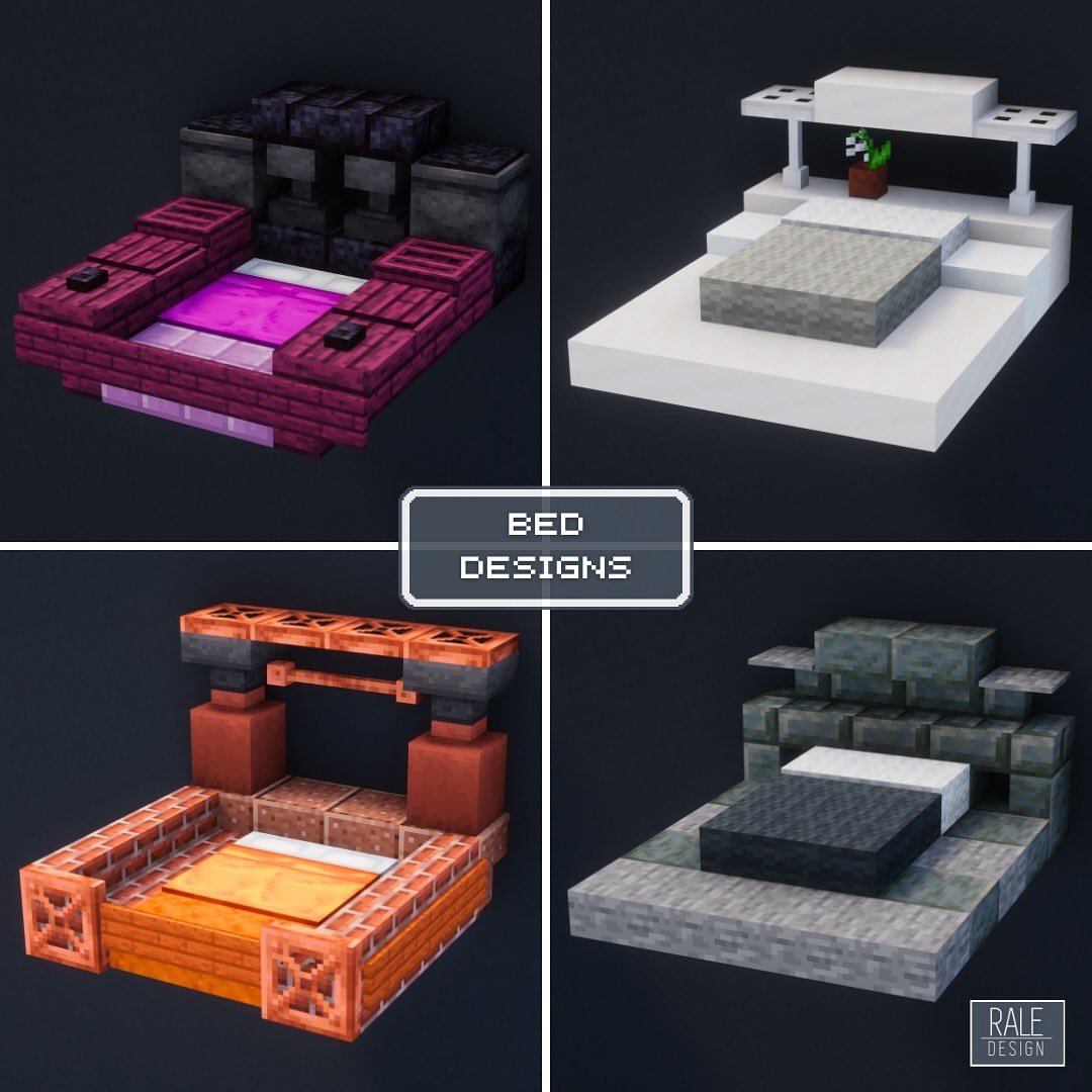 RaleDesign's tweet image. Minecraft Bed Designs
 #minecraft #mc #minecraftbuilds #minecraftdesigns #minecraftinspiration #minecraftdecoration

⬇️ Download my Builds on Patreon (bio)