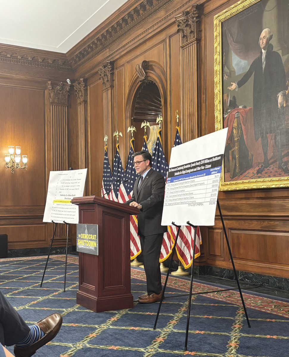 Day 6 of the government shutdown and Johnson addressed the press alone. 

“I don't want you to listen to the arguments of politicians. If you're watching at home, I want you to look at the real facts,” Johnson said. 

He emphasized Republicans’ drive to fix healthcare, but says