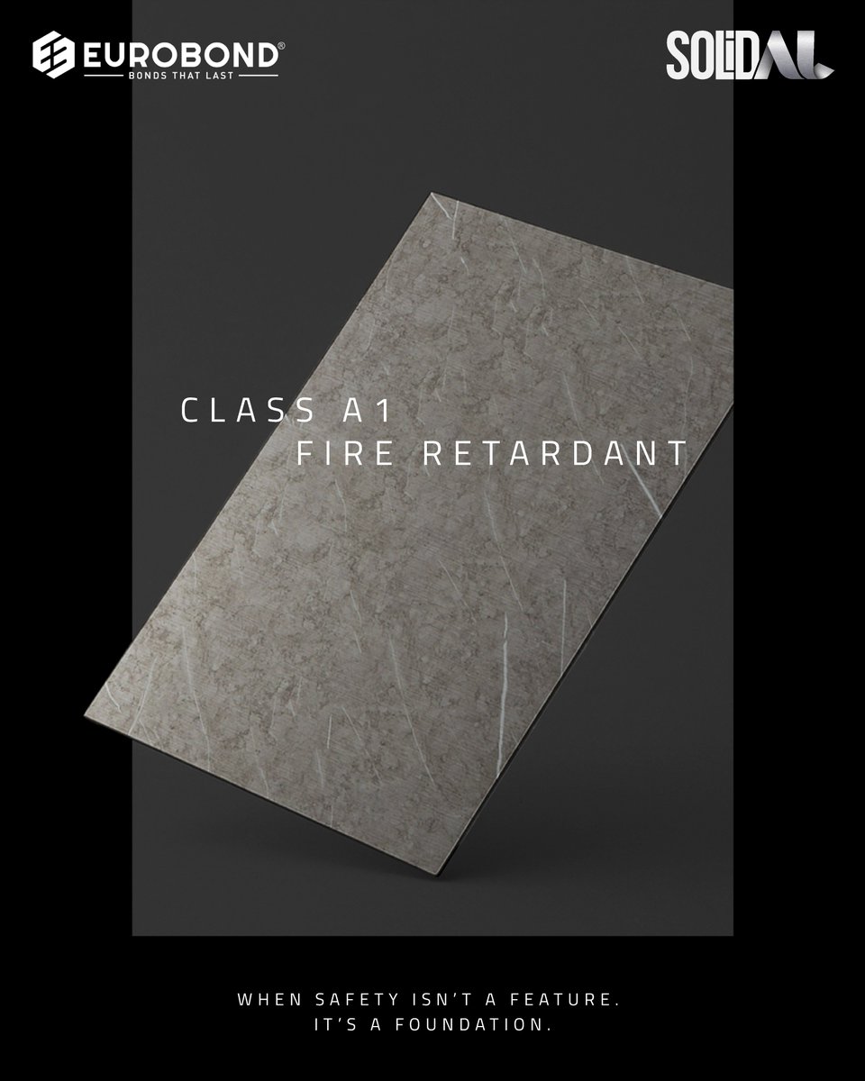 eurobondacp's tweet photo. Safety isn’t a feature, it’s a foundation.
Eurobond SOLIDAL is certified Class A1 Fire Retardant, ensuring a non-combustible, high-performance façade system you can trust.
Because true strength begins with safety.
#Eurobond #SOLIDAL #FireSafety #ClassA1 https://t.co/QG0muNi7j2
