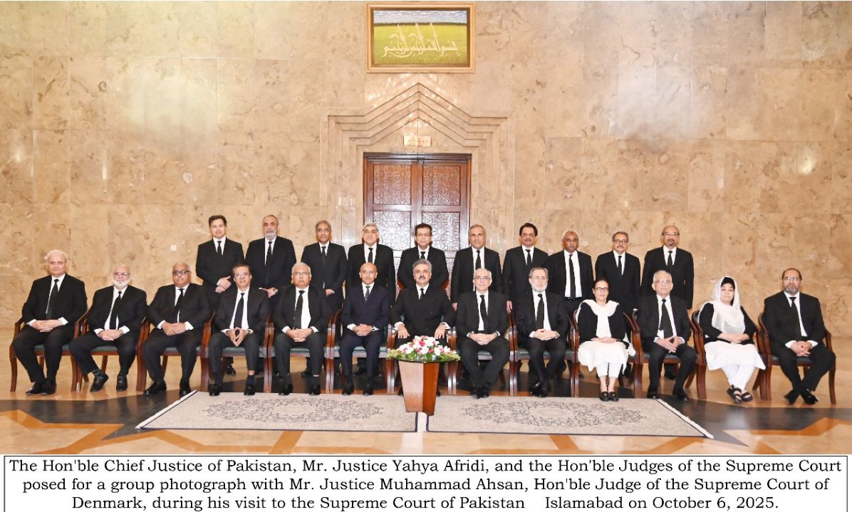 Mr. Justice Muhammad Ahsan, Hon’ble Judge of the Supreme Court of Denmark, visited the Supreme Court of Pakistan at the invitation of the Hon’ble Chief Justice. The visit highlighted growing Pakistan–Denmark judicial cooperation and exchange of legal expertise. 🇵🇰🤝🇩🇰
