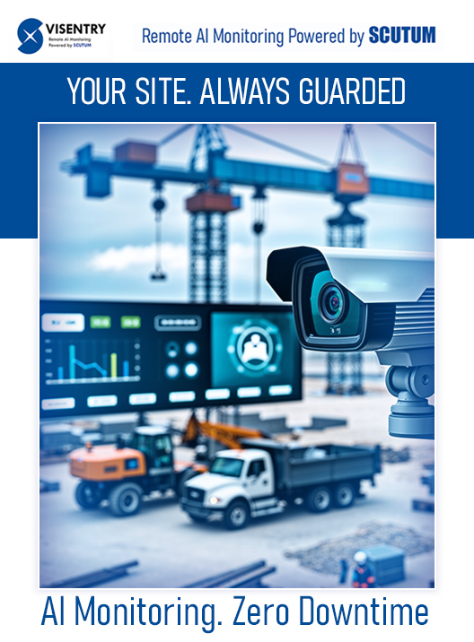 SECURE YOUR SITE FROM GROUND UP WITH VISENTRY
Construction and industrial environments are under constant threat: theft of tools and materials, unauthorized access, vandalism, and costly project delays. 
🔗 Learn More visentry.com