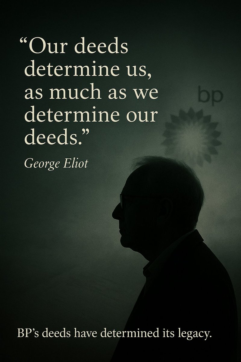 “Our deeds determine us, as much as we determine our deeds.” — George Eliot

<a href="/bp_plc/">bp</a>  leadership deeds:
🔴 REJECTED fair pension increases
🔴 REFUSED to honour a 30+yr policy
🔴 REBUFFED pensioners’ calls

Deeds define legacy. BP’s has become one of broken trust.