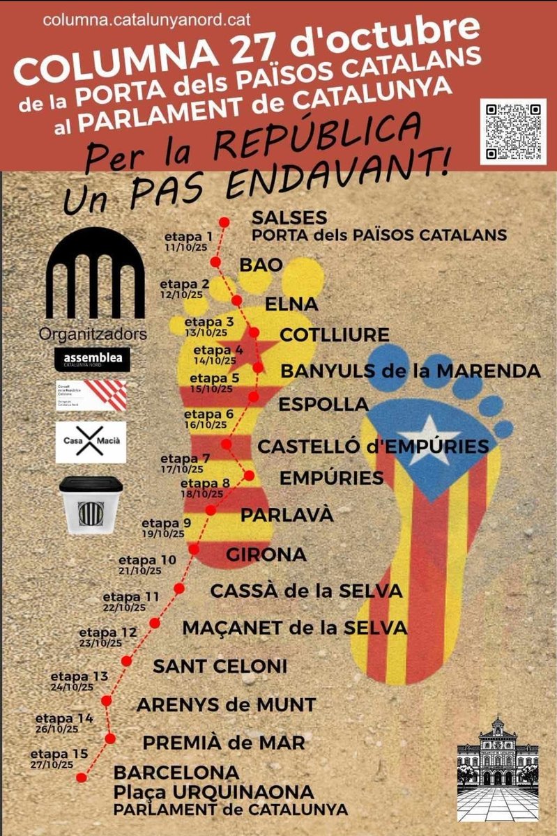 Des de Motards Independentistes us animem a que participeu i us inscriviu a la "caminada": PER LA REPÚBLICA, UN PAS ENDAVANT!
Convocada per <a href="/assemblea/">Assemblea Nacional Catalana</a> 
<a href="/ConsellRep/">Consell de la República Catalana</a> 
Per més informació i per fer les inscripcions adreceu-vos a:
 columna.catalunyanord.cat 

Salut, Gas i República!