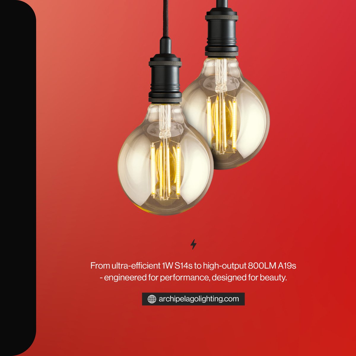 ArchipelagoLED's tweet image. Style + savings in one lamp ✨
Décor Nostalgic/Vintage LEDs = 1–7.5W, 25K hrs, 85–93% energy savings + natural dimming 💡 Beauty + performance, engineered to last.
#LEDTechnology #LightingDesign #Efficiency