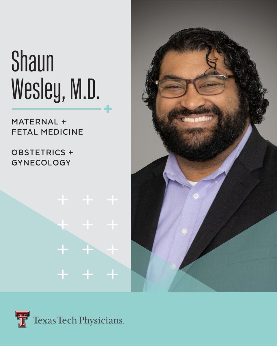 Welcome to #TexasTechPhysicians OB+GYN, Shaun Wesley, M.D.! Dr. Wesley is a board-certified obstetrician-gynecologist specializing in maternal-fetal medicine (MFM). With advanced training in high-risk pregnancies, he provides expert care for mothers facing complex conditions.