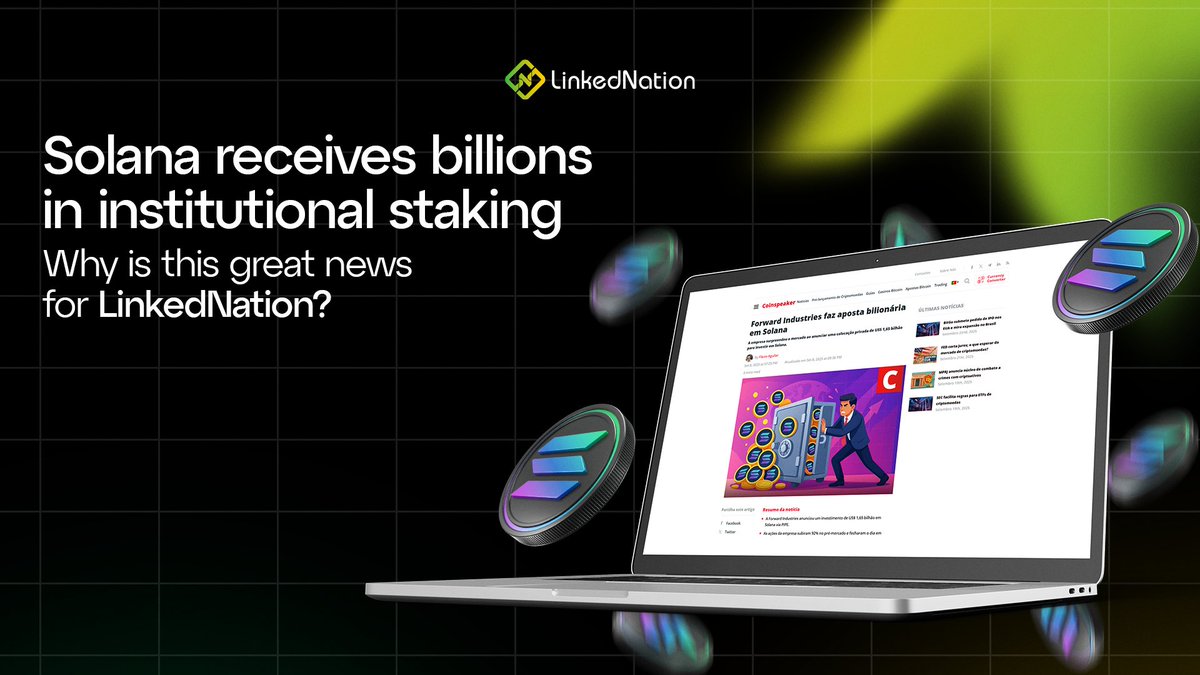 Linked_Nation's tweet image. Institutional capital is flowing into Solana, and that’s huge for the entire ecosystem.

For LinkedNation, it means:
✅ More trust in the Solana network
✅ Stronger staking infrastructure for $NATION
✅ Greater liquidity and scalability for DeFi, RWAs, and DAOs

The future is