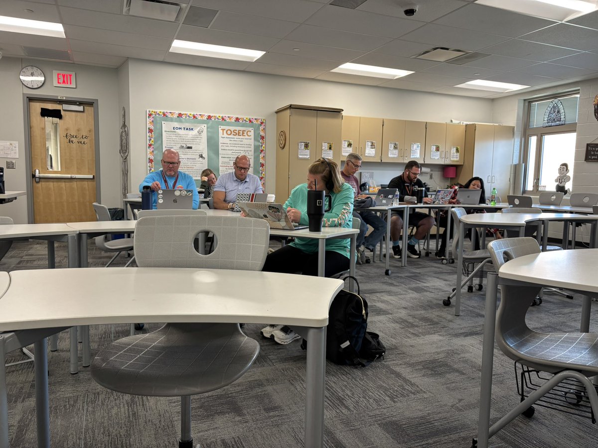 Improving Student Attendance PD- 
Teachers learning new ideas and coming up with plans for improvement within their classrooms and across their grade band.