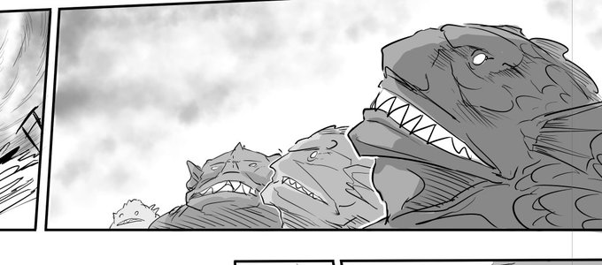 仕上げ後はほぼ台詞に隠れちゃうかんたん作画の神話生物たち 