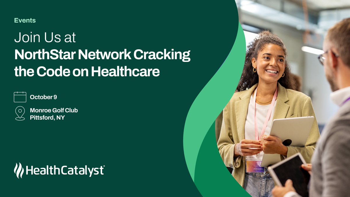 Health Catalyst is proud to participate in the NorthStar Network’s “Cracking the Code on Healthcare” event this week!

Learn more about the event here: ow.ly/ax7Y50X7gp2