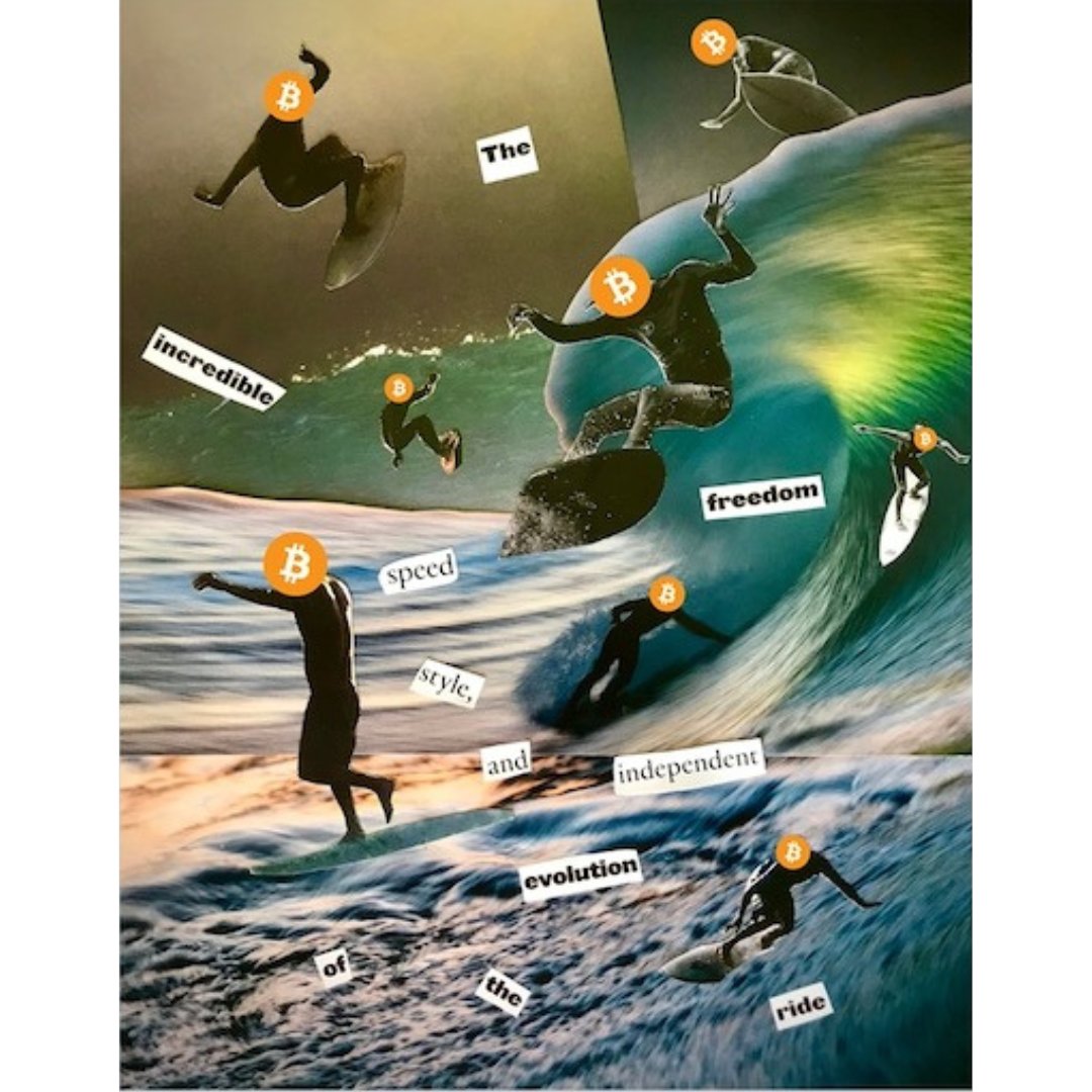 SEAisMEDICINE's tweet image. Excited to have another #auction happening in the Netherlands!!! Thank you @onthebrinkie for including #BitcoinArt at the Noderunners event on Nov. 1
Original #proofofwork collage
 "The Incredible Freedom..."