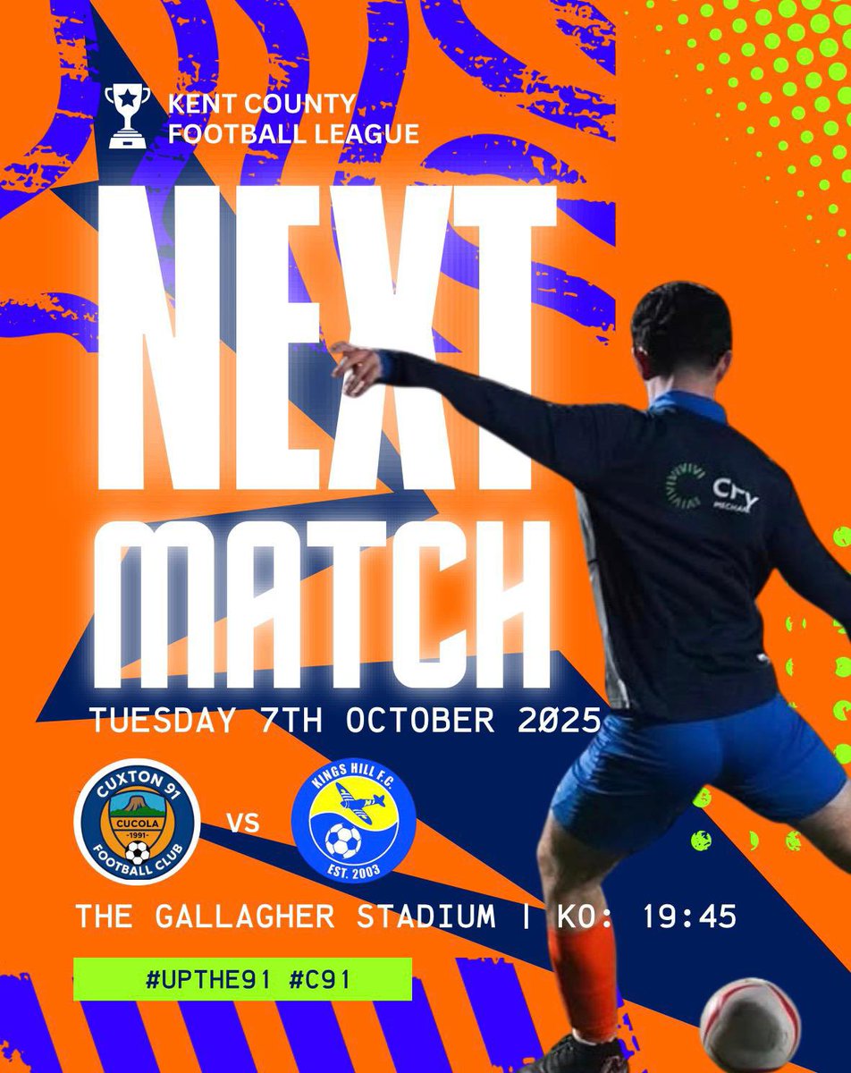 🏟️ ⚽️Matchday Alert⚽️🏟️

TOMORROW NIGHT UNDER THE LIGHTS against <a href="/KingsHillFC1/">Kings Hill FC</a> 

📍 GALLAGHER STADIUM, ME14 1LQ
⏰ KICK OFF: 19:45
🎟️ Entry: £5 // FREE U16's // £3 SEASON TICKET HOLDERS
🍔🍺 AVAILABLE

<a href="/NonLeagueCrowd/">Non League Crowds</a> <a href="/KCFL1516/">Kent County FL News</a> <a href="/maidstoneunited/">Maidstone United</a> 

#UPTHE91 #C91