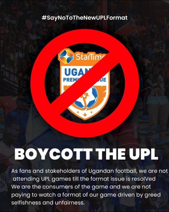 <a href="/OfficialFUFA/">FUFA</a> Take away 
Can’t you see people don’t want this fake shit  new Scottish league 
Imagine even in blue square league played in England they don’t play it 
what of Beautiful Uganda 
I know you don’t have power but tell your Bosses we aren’t going to watch or enjoy it 
Time to watch