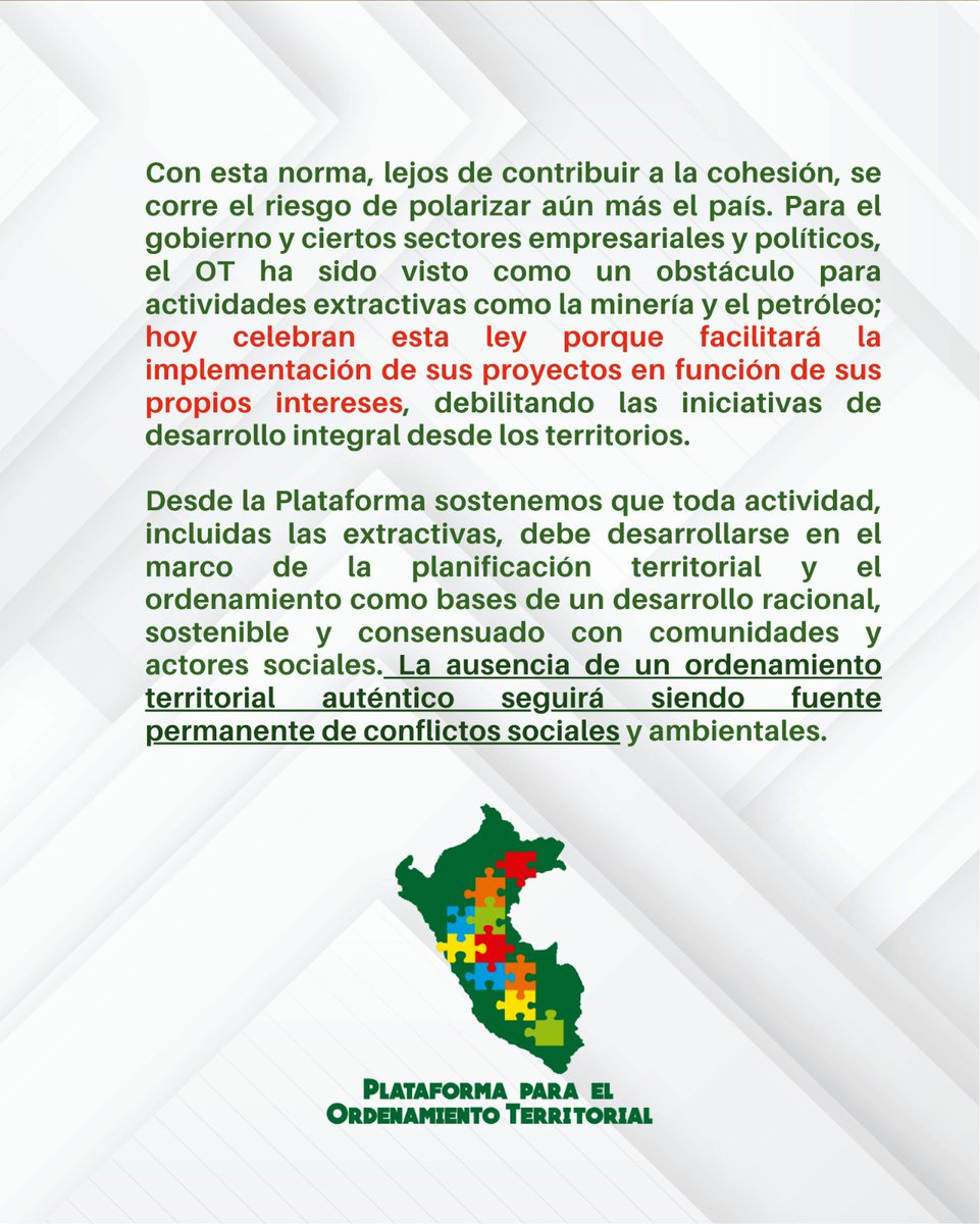 Plataforma para el Ordenamiento Territorial tweet media