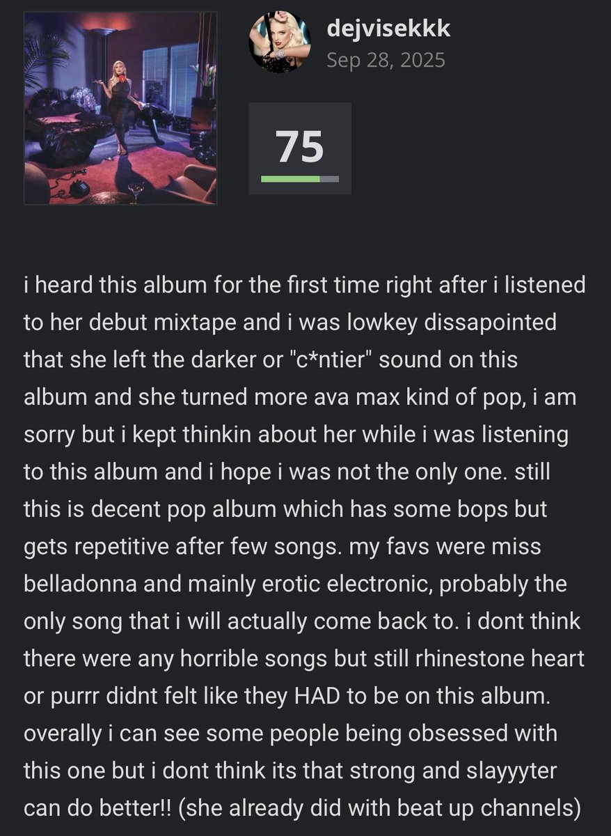 davemastermindd's tweet image. my review of slayyyter’s starfucker!!💙❤️