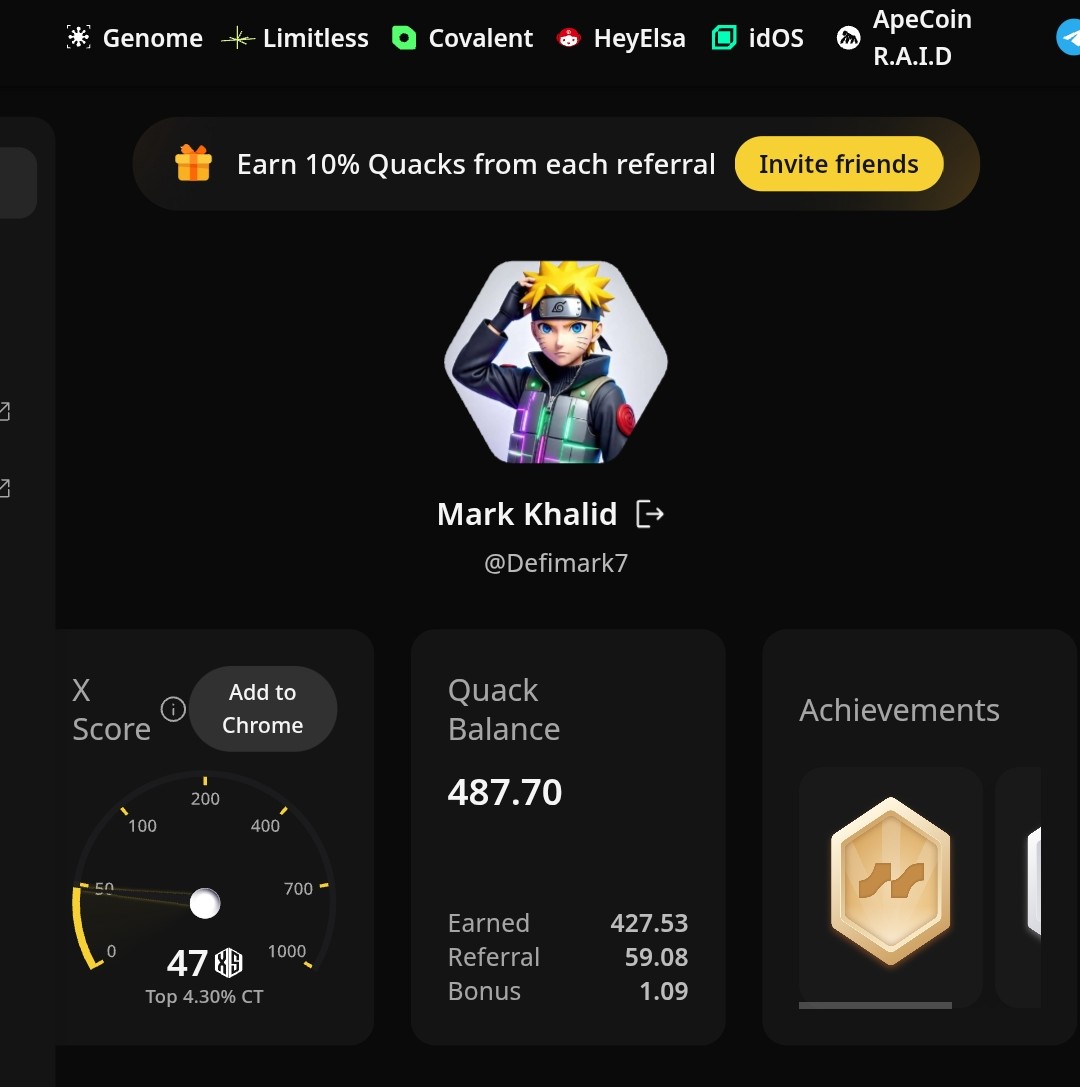 Defimark7's tweet image. Being quacking for quite sometime now , got 500 on Avanti ain't much, but it's honest work.
Project R.A.I.D. brought #ApeCoin to Solana and Hyperliquid. 487 quacks feels great 500 soonest 🙂↔️
What chain is next? BNB? Base?
Thank you @wallchain_xyz…