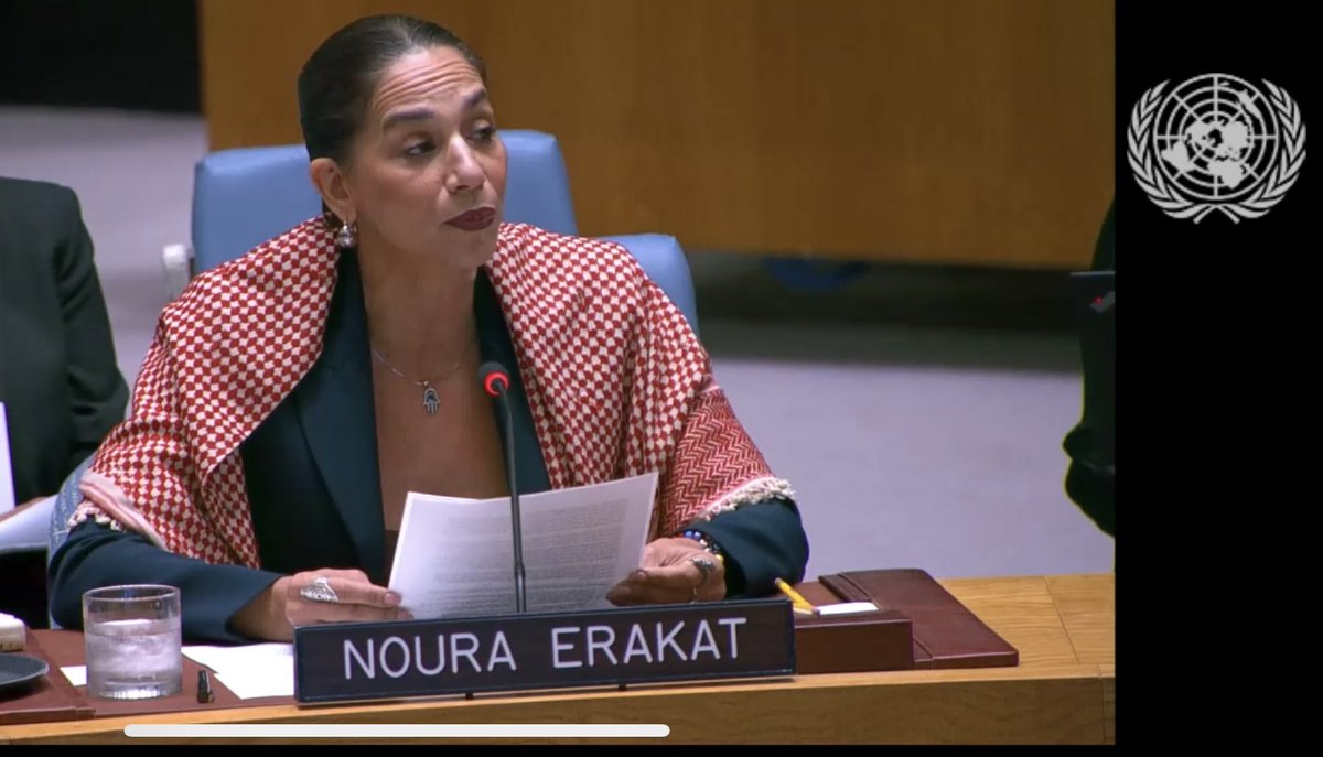 AkshayaSays's tweet photo. Noura Erakat at UN Security Council: In its current form, the US proposal is contingent on the removal of Palestinians from the helm of their political future... #WPS #WPSOpenDebate https://t.co/utZcQAI9lU