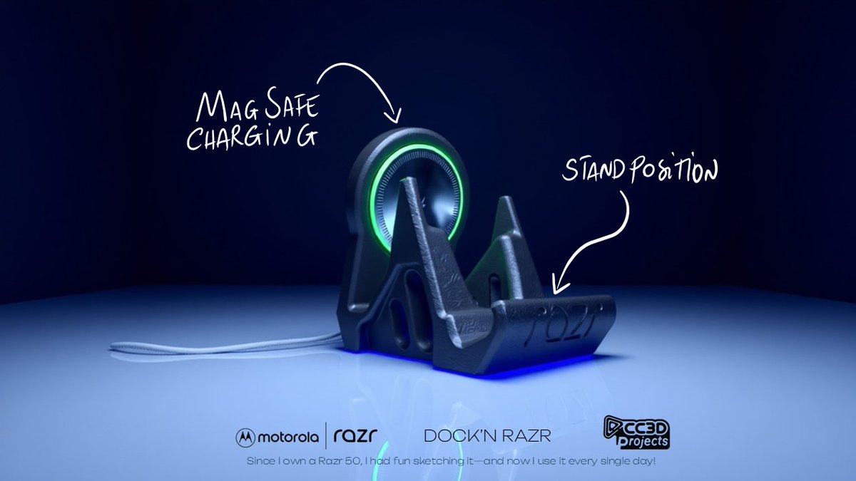CC3DProjects's tweet photo. Finally, I can charge it or just chill it there 😎
My custom stand for the Motorola Razr 50 — MagSafe compatible, desk-friendly, and super slick.
What do you guys think?
https://t.co/DbolQFJJ5C
#motorolarazr50 #magsafe #standdesign #3dprint #techlover❤️ #motorola #cc3dprojects https://t.co/6zZJVlVs1u