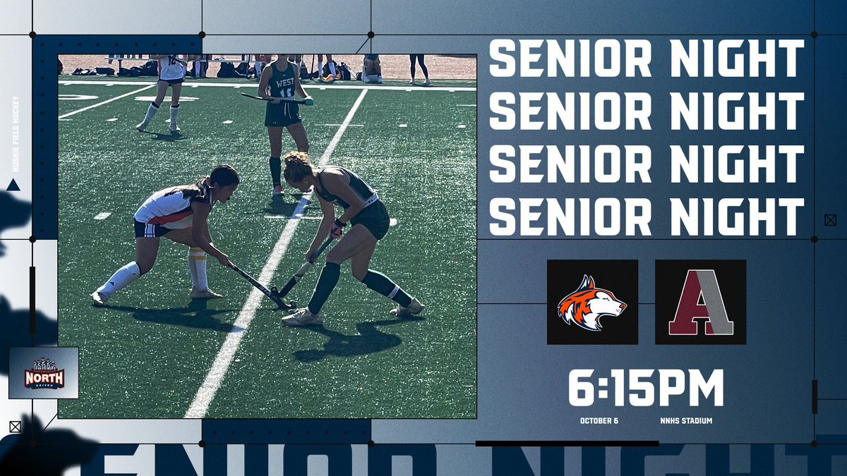 NNHS_Athletics_'s tweet photo. 🏑 It’s Senior Night for @NNHSFieldHockey!

Join us tonight at the Stadium as we celebrate our incredible seniors for their leadership, dedication, and passion for Huskie Field Hockey!

The Huskies take on Antioch — Varsity at 6:15 PM. 

Driven to COMPETE https://t.co/jUNo74pOsI