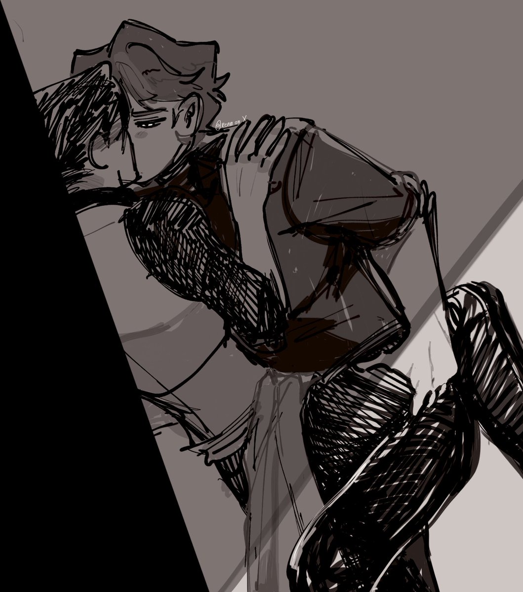 n0t_renn's tweet photo. Im having second thoughts about wanting to color this or not :// #DeadPlate #deadplatefanart #swapplate #RodyVince #vincent #doodle https://t.co/kuA8txaOqu