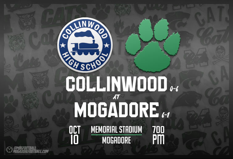 Mogadore will be at home for Weeks 8, 9 and 10, starting with this week's game against the Collinwood Railroaders.