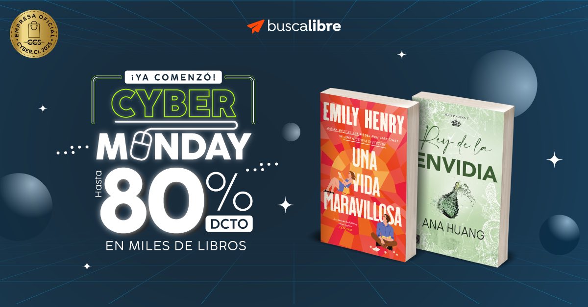 BuscaLibre's tweet image. 🇨🇱 #CyberMonday es ese plot twist que tu TBR no vio venir: hasta 80% de descuento. ¡Entra ya! buscalibre.cl