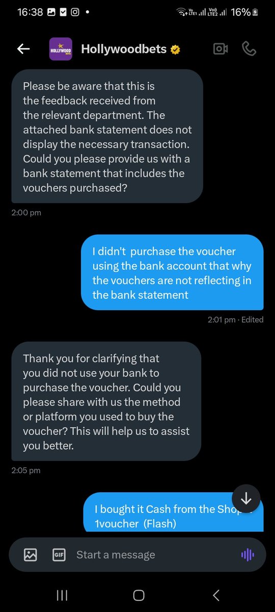 Sinhlee_M's tweet photo. @Hollywoodbets Hollywoodbets you're a Scam you suspend my account with 5k, your consultant said I must send a bank statement show the vouchers that I purchased, it won't show in my bank statement coz I purchased the voucher cash and I sent the proof of receipt of the vouchers it been 4 months https://t.co/XLktiuHPsE