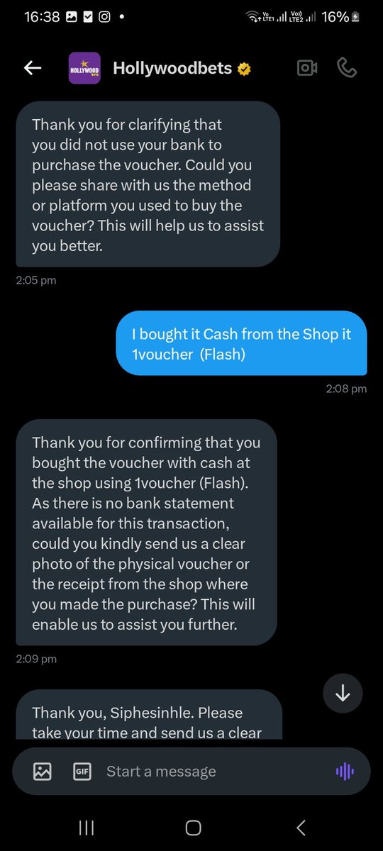 Sinhlee_M's tweet photo. @Hollywoodbets Hollywoodbets you're a Scam you suspend my account with 5k, your consultant said I must send a bank statement show the vouchers that I purchased, it won't show in my bank statement coz I purchased the voucher cash and I sent the proof of receipt of the vouchers it been 4 months https://t.co/XLktiuHPsE