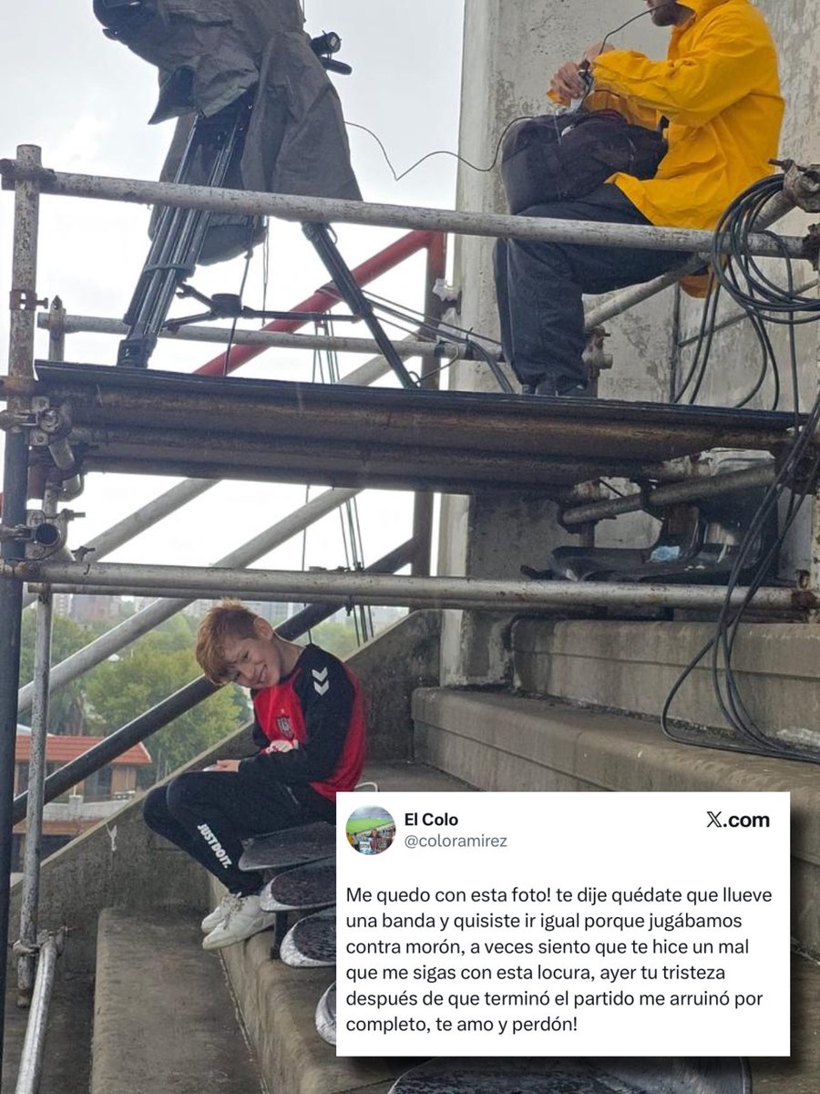 Lean el mensaje que le escribió este padre hincha de Chacarita a su hijo:

“Me quedo con esta foto. Te dije quedate que llueve una banda y quisiste ir igual porque jugábamos contra Morón.

A veces siento que te hice un mal que me sigas con esta locura. Ayer tu tristeza después de