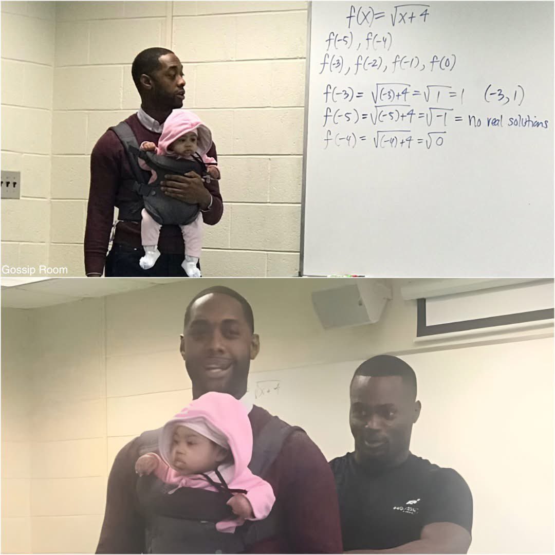 🚨 À Morehouse College (États-Unis), un étudiant est venu en cours avec son bébé faute de nourrice. Son professeur de mathématiques, Nathan Alexander, lui a alors proposé spontanément : "Je vais la tenir pour que tu puisses prendre de meilleures notes."

Il a donné tout le cours