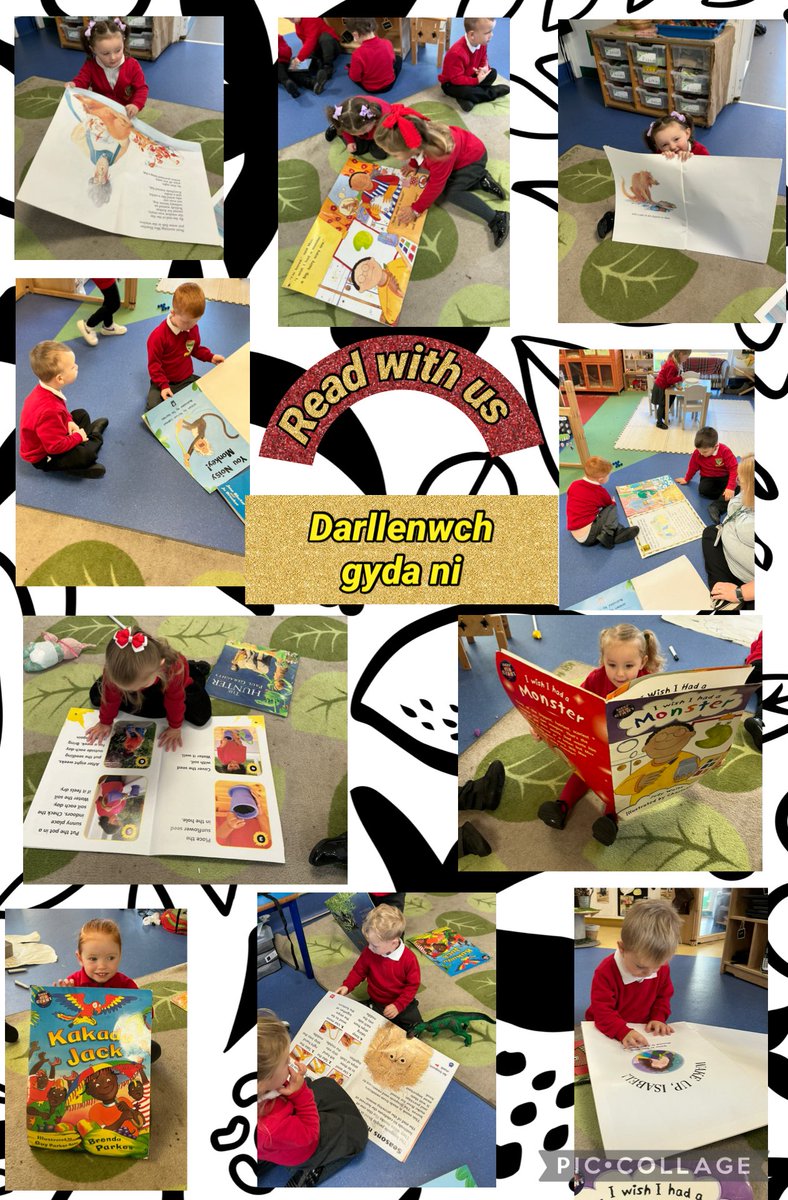 MissRSaunders95's tweet photo. Today in Meithrin we had fun exploring our big books. We practiced turning the pages and talking about the pictures. Mae darllen yn hwyl 📖@garntegprimary @GarntegMeithrin @mrsnrogers95 https://t.co/9tf8AFHeez