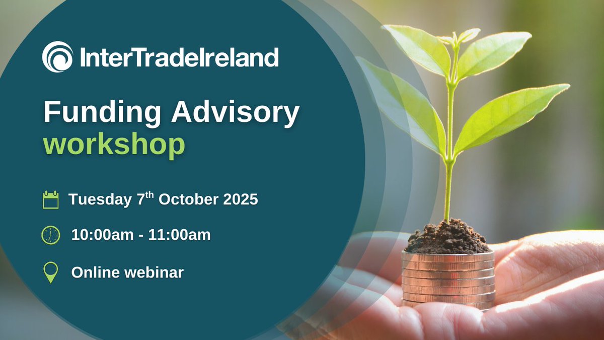 Inter_Trade's tweet photo. Last chance to register for our next Funding Advisory Service Workshop on Tuesday 7th October. 

This session delivered by Grant Thornton Ireland on behalf of InterTradeIreland will give you the opportunity to find out about the main sources of funding for growth suitable for your business.  

🕙10:00-11:00am  
📍Online Webinar 

Sign up now 👇 
https://t.co/WjN19GaiWr
