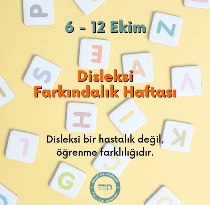 1 gün değil her gün farkındalık için çocuklarımızın yanında ol ve hayatlarında fark yarat. Çocuk toplumla büyür.

#dysleksi

#dyslexia

#edadislexiaday

#edadyslexiaday #ogrenmeguclugu #disleksi #disleksifarkındalıkhaftası