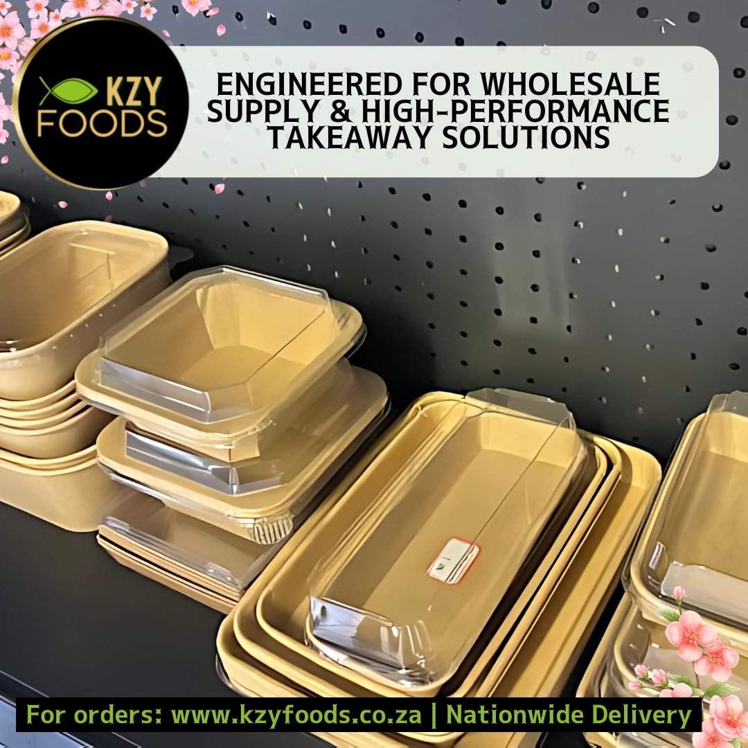 Built for performance. 💪
KZY Foods takeaway trays are leak-proof, steam-resistant &amp; designed for wholesale supply.
📦 kzyfoods.co.za
#FoodPackaging #Wholesale #KraftPackaging #TakeawaySolutions #SushiPackaging #KZYFoods