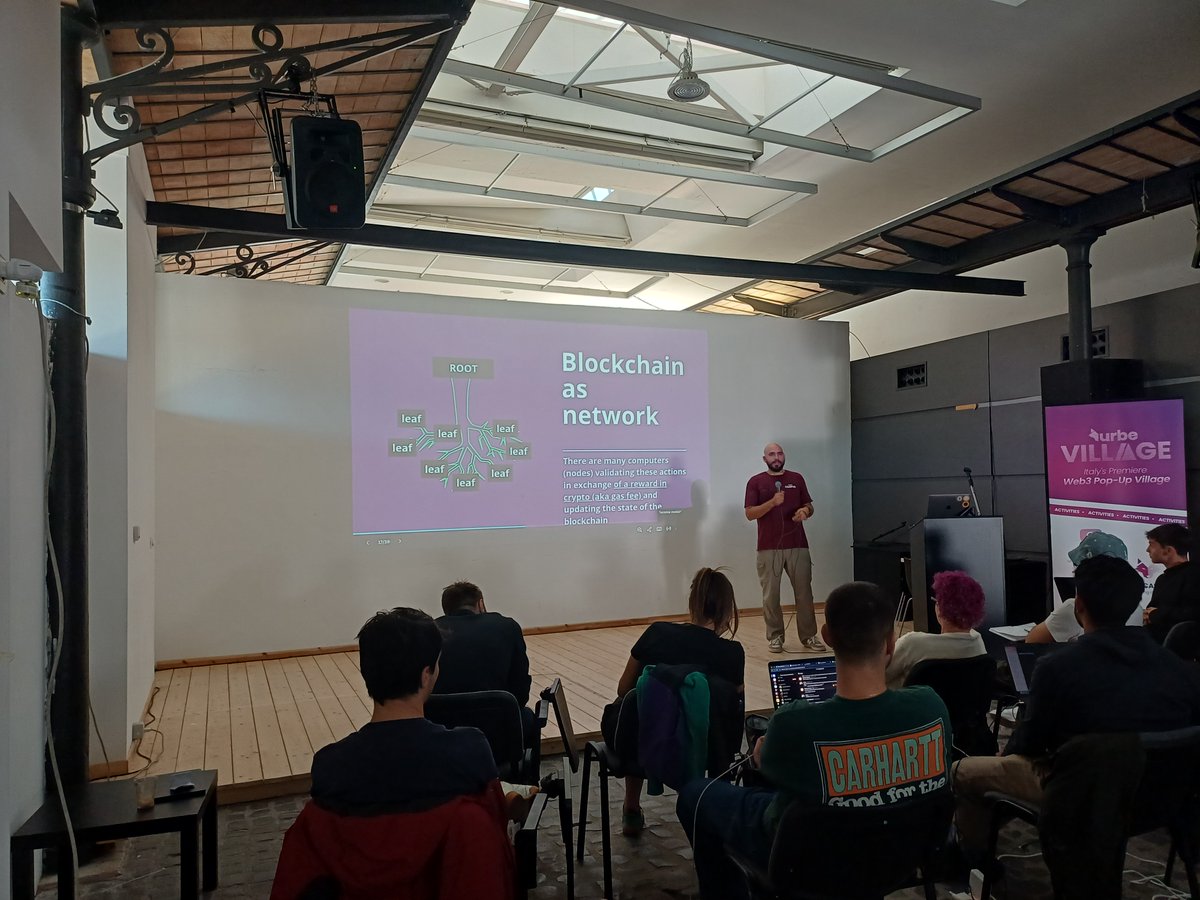 urbeEth's tweet photo. Day 1 of Urbe Campus — ETHRome Edition 🇮🇹

They say Rome wasn’t built in a day, and neither are Web3 builders.
But today, we’re starting strong. 💪

Inside the Urbe Hub, during Urbe Village, students are diving into their first workshops — learning, coding, and taking their first steps onchain.

With the support of @DAO_Arbitrum, this Campus is where new builders rise.

Because great things, and great code, take time. 💻