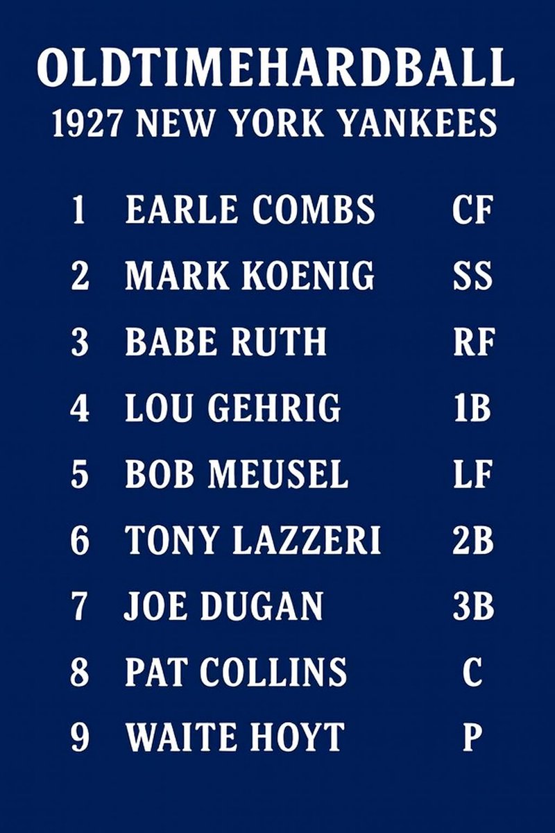 The 1927 Yankees daily lineup would beat out the all-time lineup of most franchises