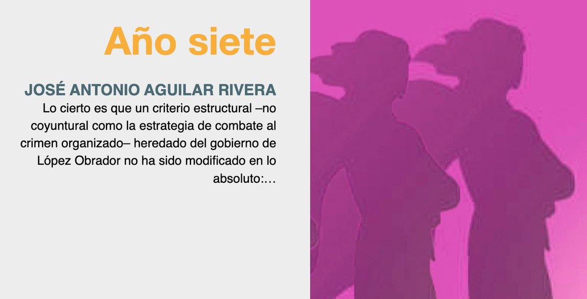 "La tarea más difícil para los apologistas del gobierno es persuadir a los lectores de que la presidenta controla al movimiento personalista en el poder llamado Morena". Escribe en su columna José Antonio Aguilar Rivera <a href="/jaaguila1/">Jose Antonio Aguilar Rivera</a>:  literalmagazine.com/ano-siete/