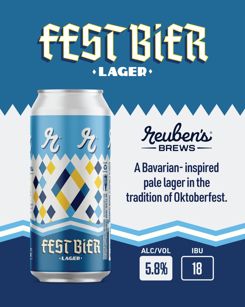 🍺 Fill Your Stein and Prost!

Reuben's Brews Festbier is a traditional German-style lager brewed in Ballard, Seattle. Less malty and more drinkable than a Märzen, this smooth and clean brew features a bready flavor and crisp finish. It's the perfect pour for fall festivities.