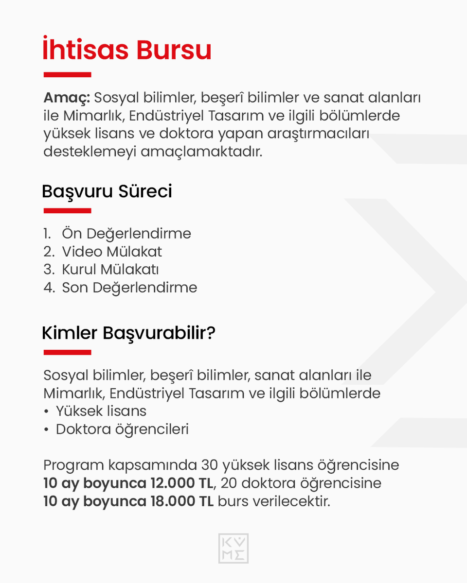 🎓 KÜME Burs Programı başvuruları başladı!

Sosyal bilimler, beşerî bilimler, sanat, mimarlık, endüstriyel tasarım ve ilgili bölümlerde öğrenim gören lisans, yüksek lisans ve doktora öğrencilerine destek sağlıyoruz.

📅 Son Başvuru Tarihi: 20 Ekim 2025
💻 Başvuru: