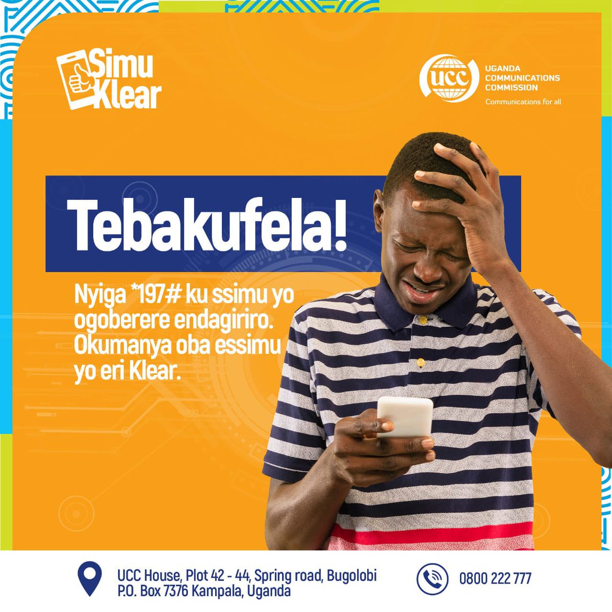 AinePeter8's tweet image. Tebakufela!!

Before you buy that UK used phone dial *197# and follow the prompts to know if your phone is stolen or fake good!

#SIMUKLEAR
#MobileMoneyFraud
#GoldenPosts
@RachealMukalazi @Glenn_Noel_Ics