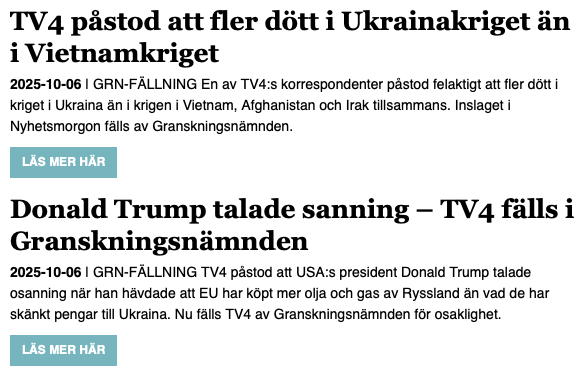 goranberglund1's tweet photo. TV4 fälls dubbelt upp av Granskningsnämnden. https://t.co/xPTFgSKBjf