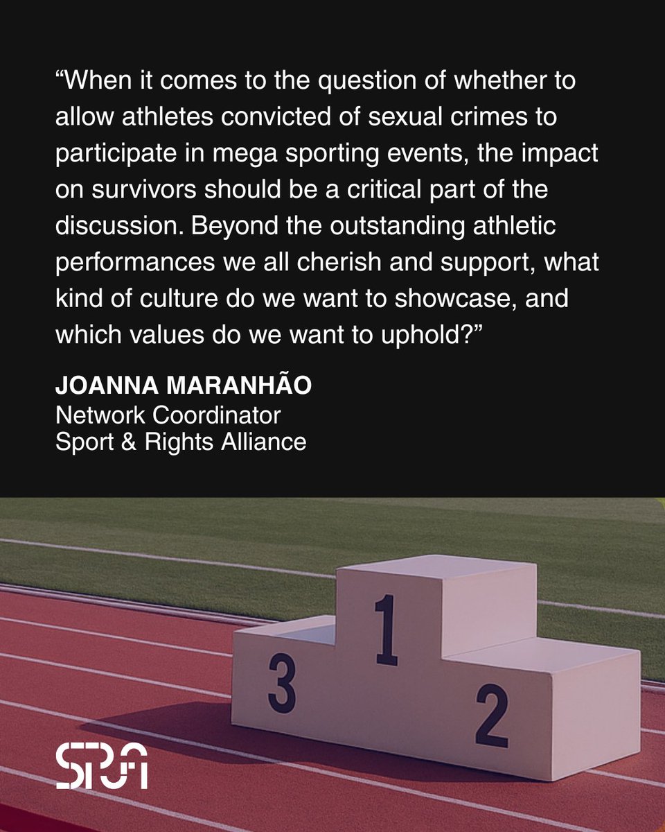 As Network Coordinator @jujuca1987 says, “This is not a simple conversation, but no matter what, we must ensure the voices of those impacted are at the center. We are proud that the Athletes Network has taken a step in that direction.” ✊

sportandrightsalliance.org/new-report-no-…