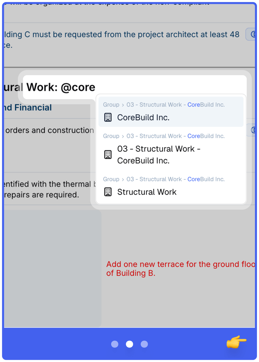 there_hq's tweet photo. 1/4 🚧 Ever spent 10 mins hunting for the right company in a messy site report? 😩

What if @mentions worked like your brain on-site? 
Thread 👇

#Construction #Productivity https://t.co/l1g7UeOK3w