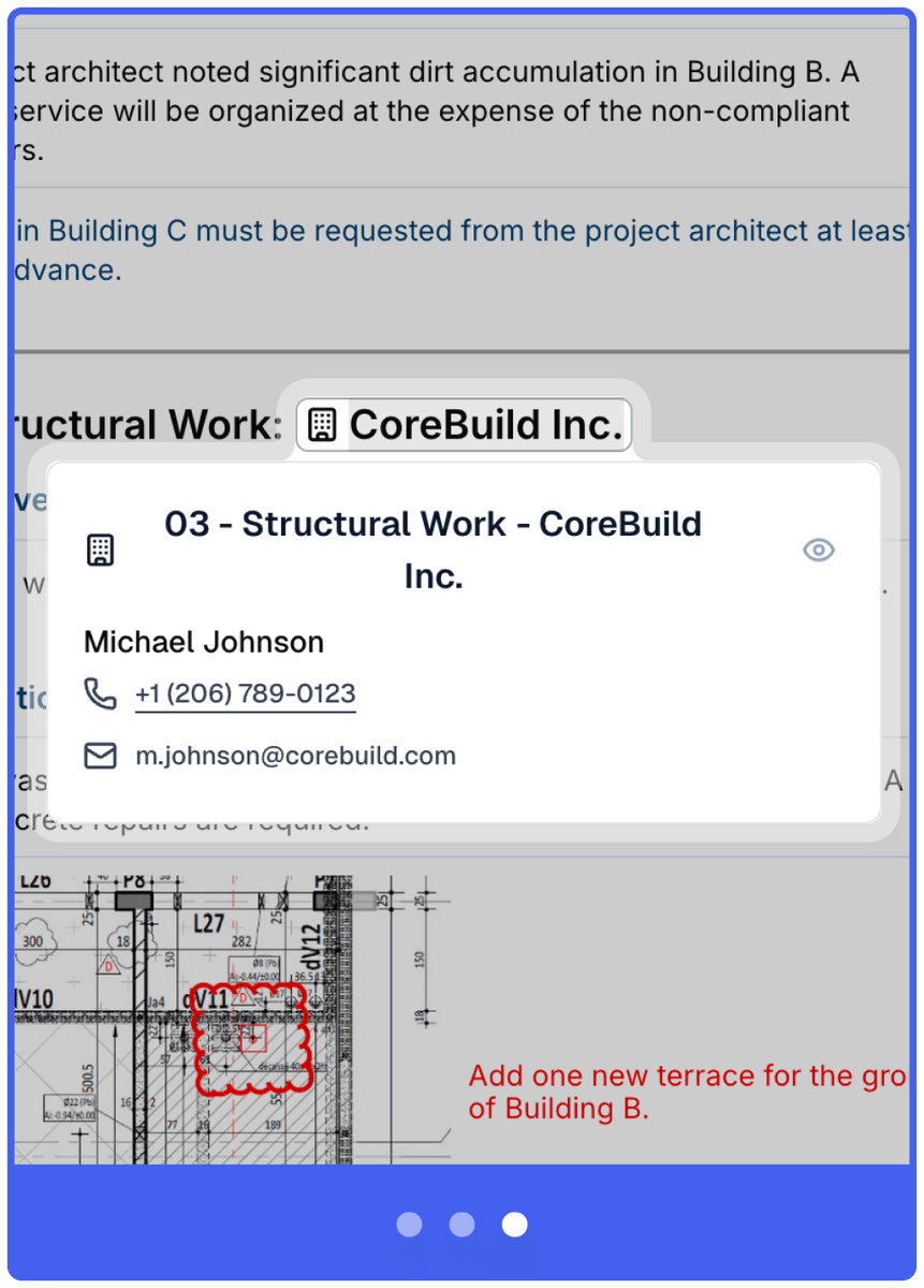 there_hq's tweet photo. 1/4 🚧 Ever spent 10 mins hunting for the right company in a messy site report? 😩

What if @mentions worked like your brain on-site? 
Thread 👇

#Construction #Productivity https://t.co/l1g7UeOK3w