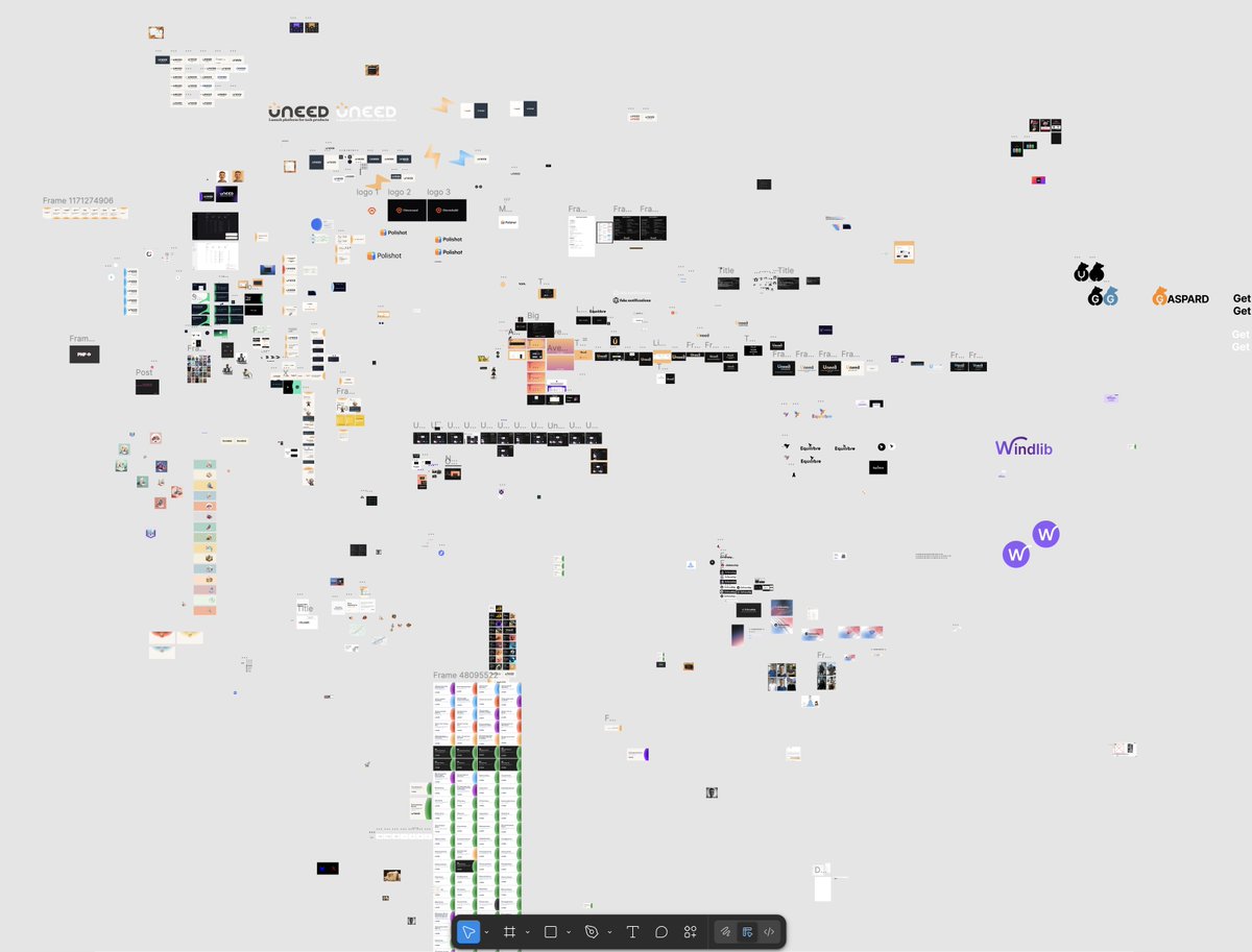T_Zahil's tweet image. Am I the only one doing this? 😂

One big figma file for everything
