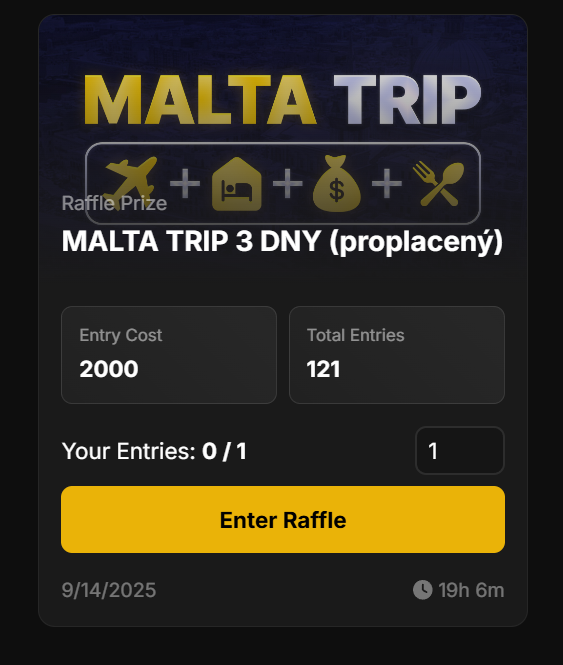 KulichHonza's tweet photo. DÁMY A PÁNOVÉ, ZÍTRA SE LOSUJE MALTA TRIP.. PROPLACENÉ LETENKY, UBYTKO, CASH DO CASINA, VEČEŘE A DALŠÍ VĚCI KTERÉ NEBUDU ZMIŇOVAT NA TWITTERU.. TAKŽE SE JOINĚTE ZDARMA, JE TO WORTH IT 100% .. STREAM JE LIVE JINAK https://t.co/UbV9n7AZ4Y