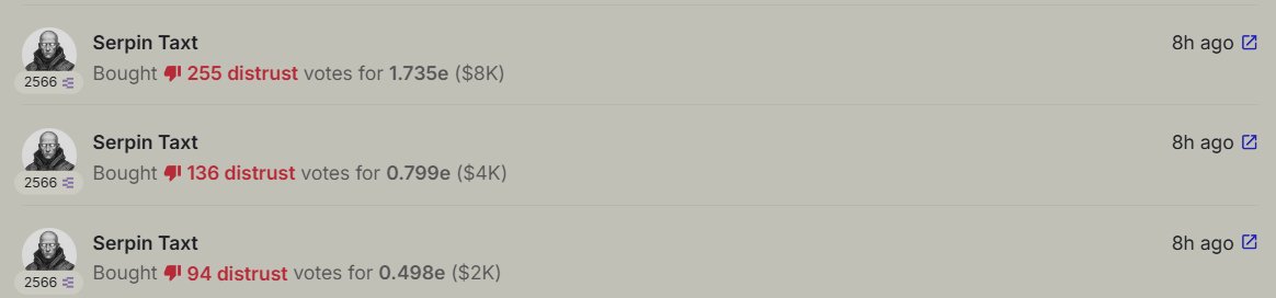 CheemoCrypto's tweet image. OK, let’s talk about @ethos_network. 

For the record, I liked the project and thought it was aimed at countering scams, abuse, and market manipulations... BUT! 

When the project’s founder first buys distrust, then drops a slash (and I’m not talking about whether it’s justified…